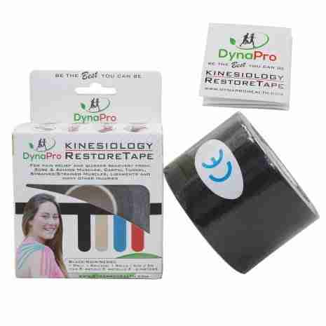 DynaPro Kinesiology RestoreTape - 5m Roll of sports tape- Black